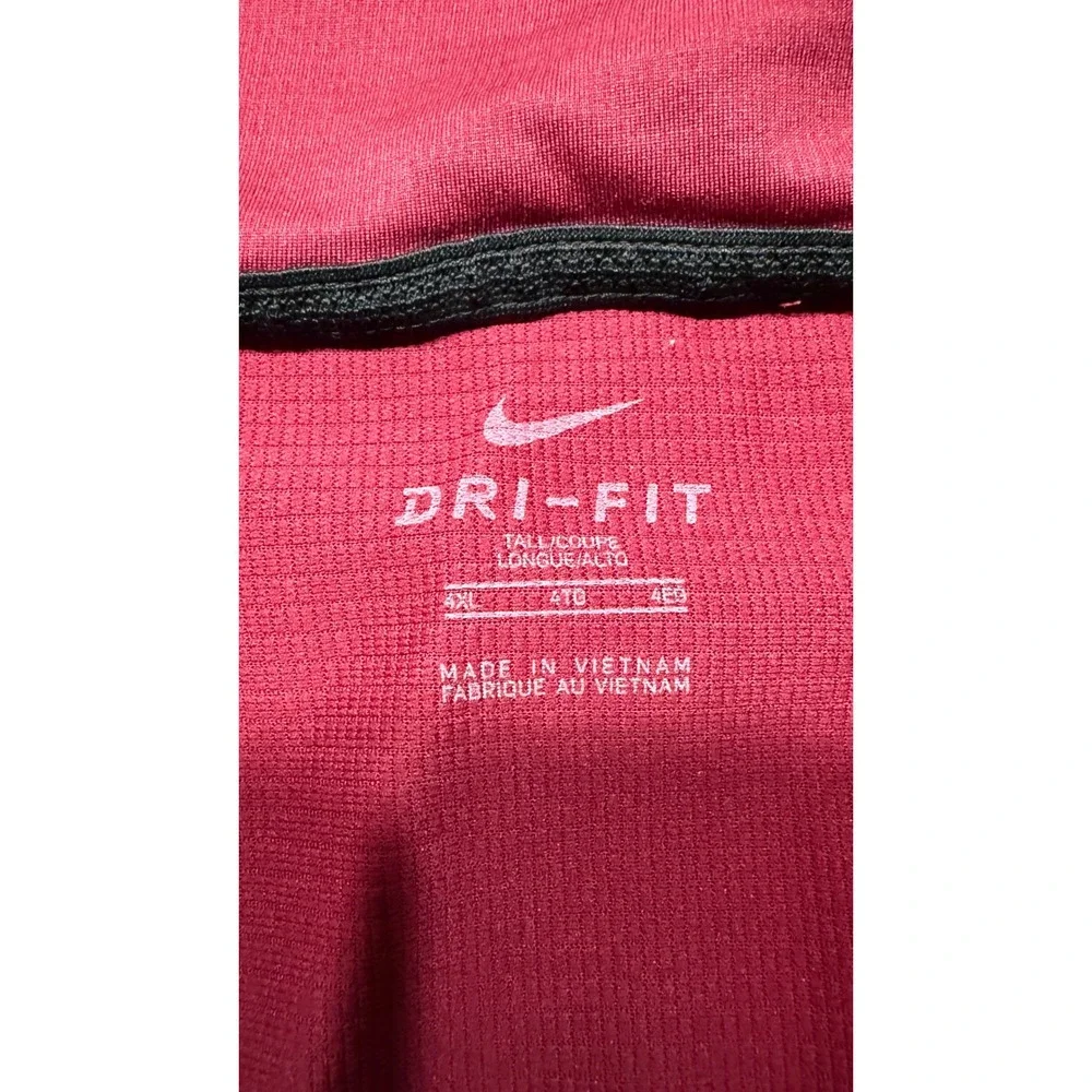 Nike Dri-FIT Polo Shirt Mens 4XL Tall Burgundy Maroon Short Sleeve Swoosh 4656